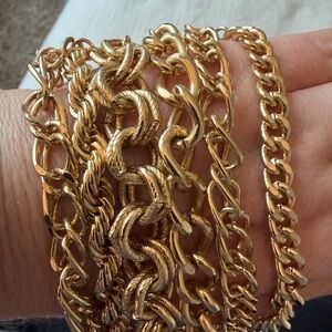 Elegant Gold Chain Bracelet Set